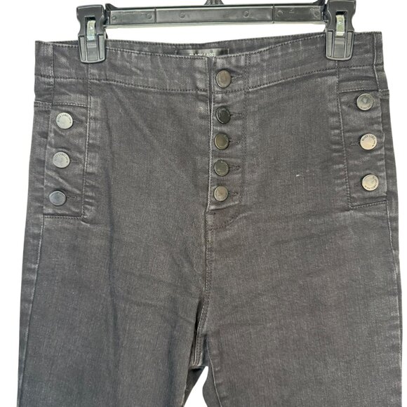 Black Label by C'est Toi Black Button Fly Skinny Jeans Pants High Waisted Sz 11 - Picture 2 of 6